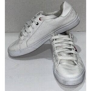 Tommy Hilfiger Shoes Womens Size 8.5 M Low Top White Sneakers Side Logo TW LEXX2